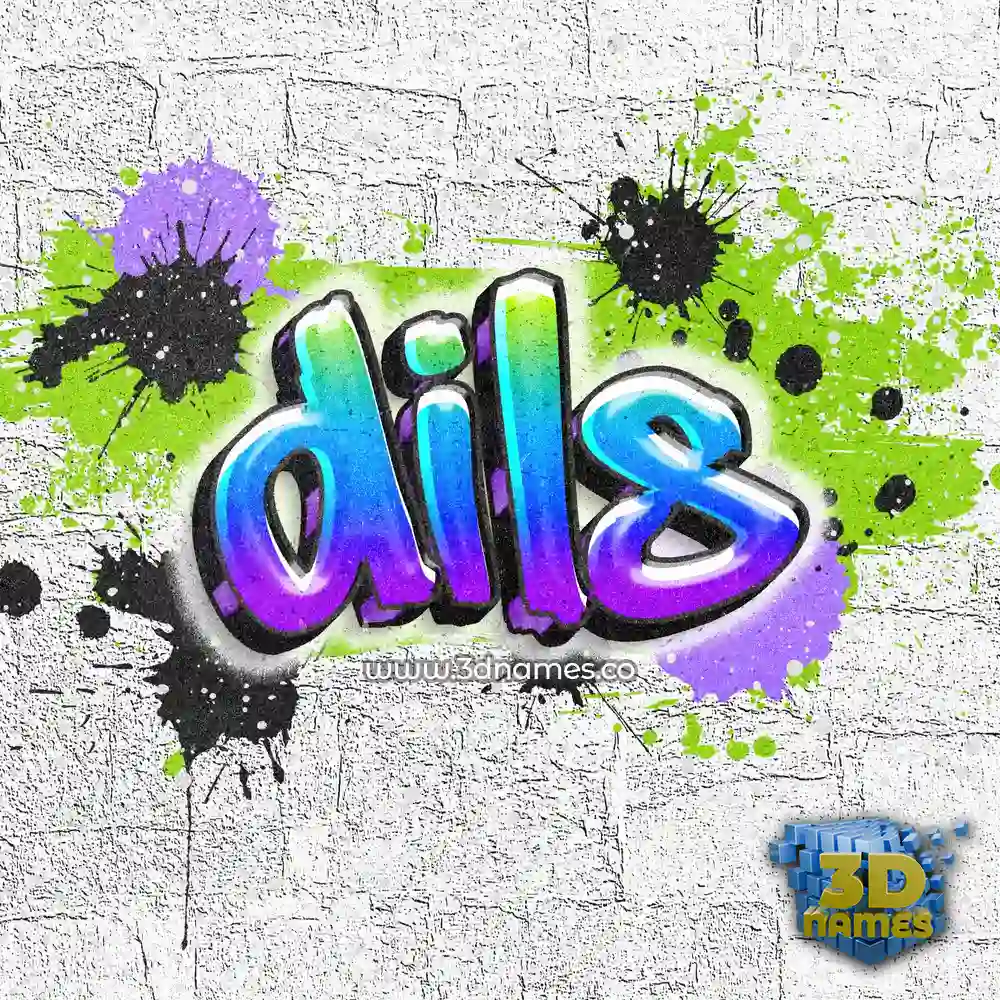 dils in Graffiti Grunge style - 3D name wallpaper