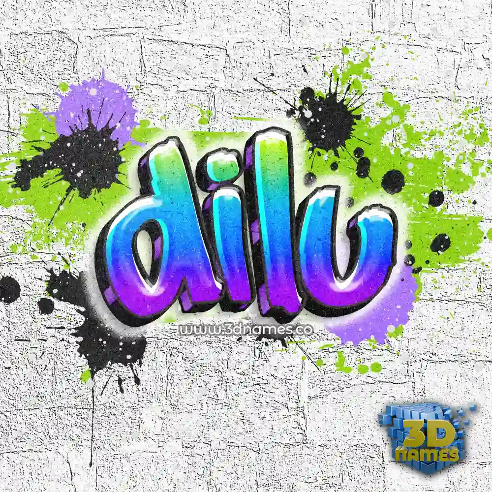 dilu in Graffiti Grunge style - 3D name wallpaper