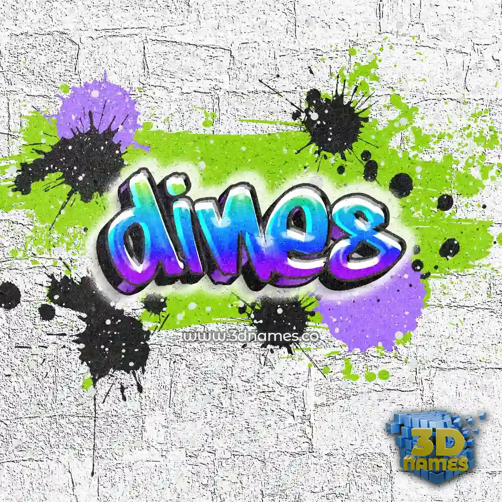 dines in Graffiti Grunge style - 3D name wallpaper