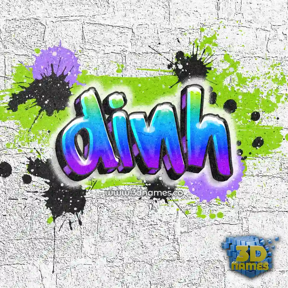 dinh in Graffiti Grunge style - 3D name wallpaper