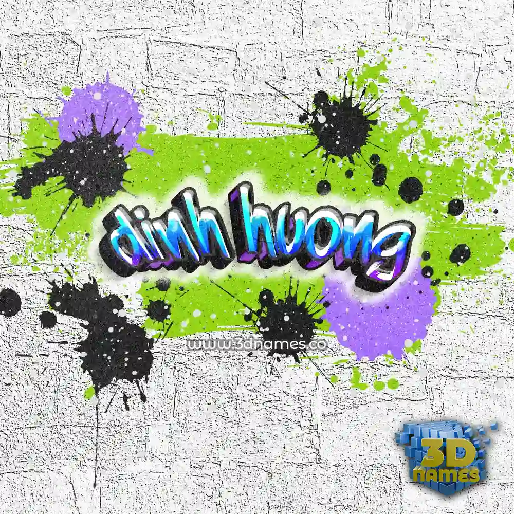 dinh huong in Graffiti Grunge style - 3D name wallpaper