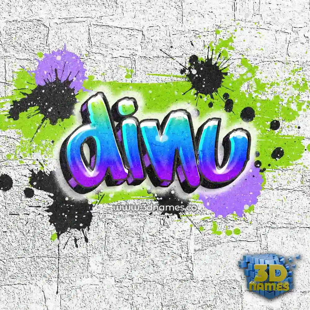 dinu in Graffiti Grunge style - 3D name wallpaper