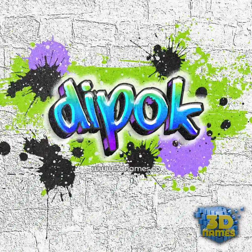dipok in Graffiti Grunge style - 3D name wallpaper