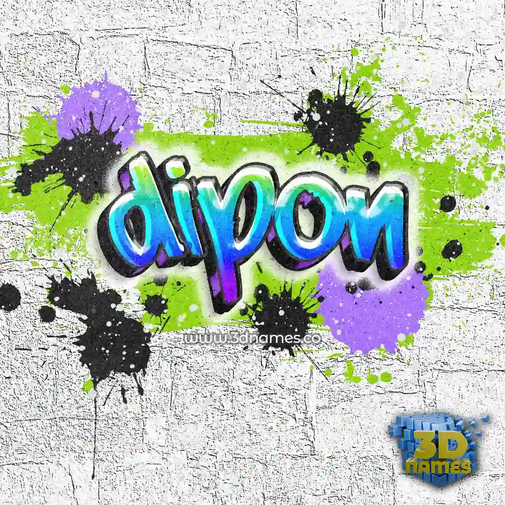 dipon in Graffiti Grunge style - 3D name wallpaper