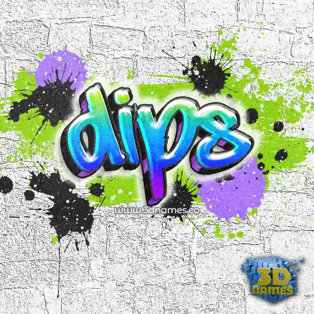 dips in Graffiti Grunge style - 3D name wallpaper