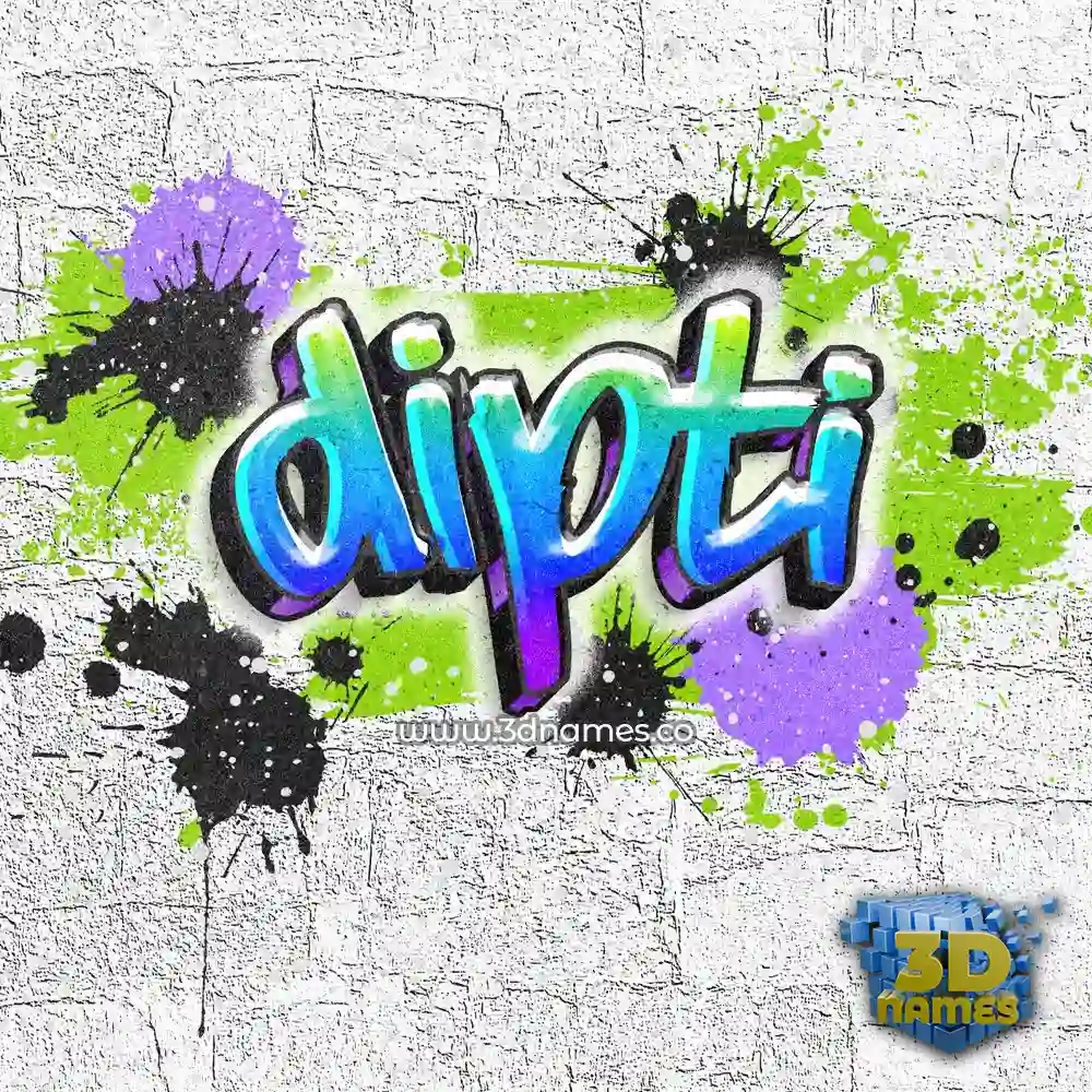 dipti in Graffiti Grunge style - 3D name wallpaper