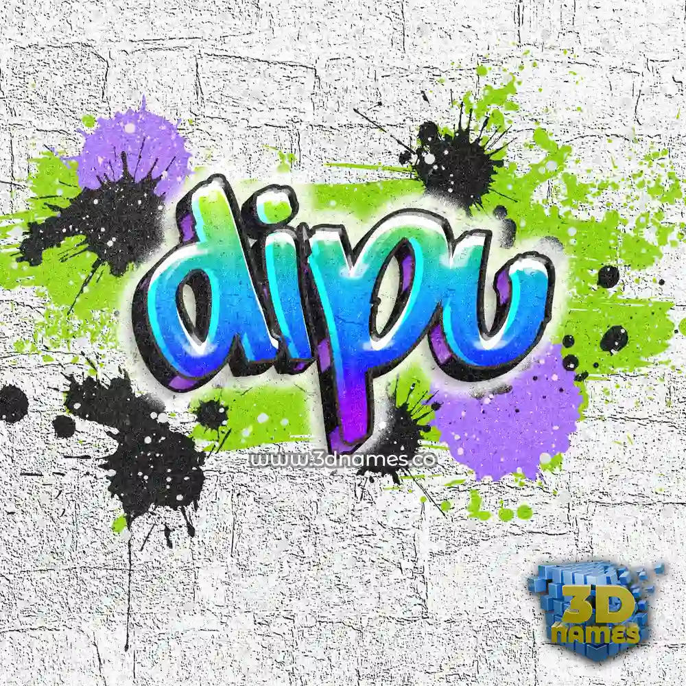 dipu in Graffiti Grunge style - 3D name wallpaper