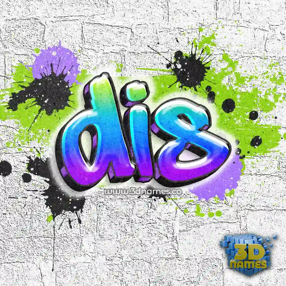 dis in Graffiti Grunge style - 3D name wallpaper