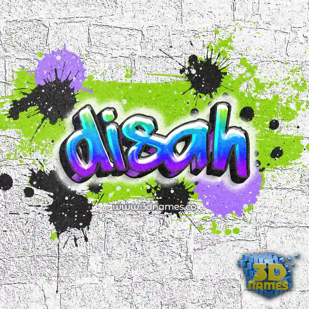 disah in Graffiti Grunge style - 3D name wallpaper