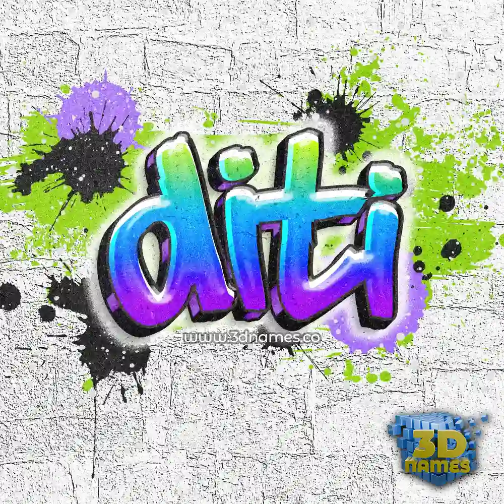 diti in Graffiti Grunge style - 3D name wallpaper