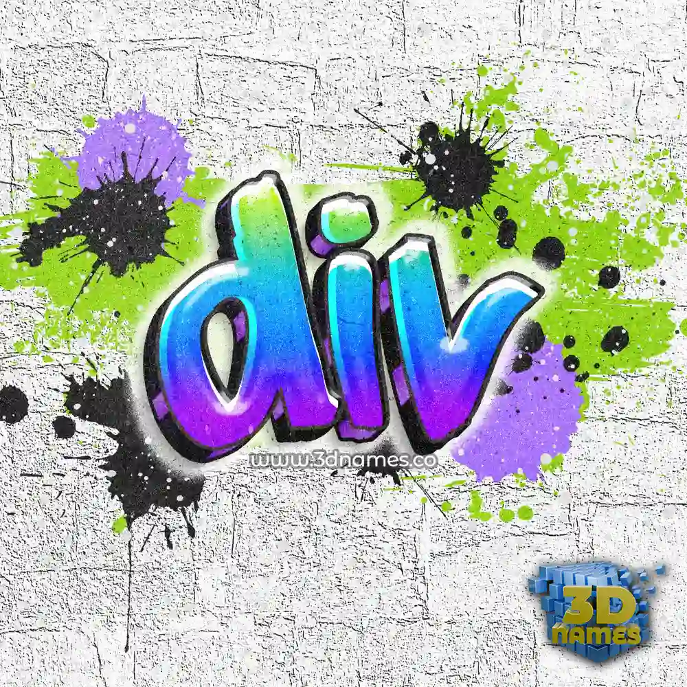 div in Graffiti Grunge style - 3D name wallpaper