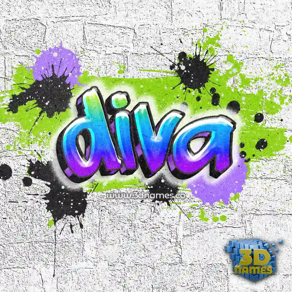 diva in Graffiti Grunge style - 3D name wallpaper