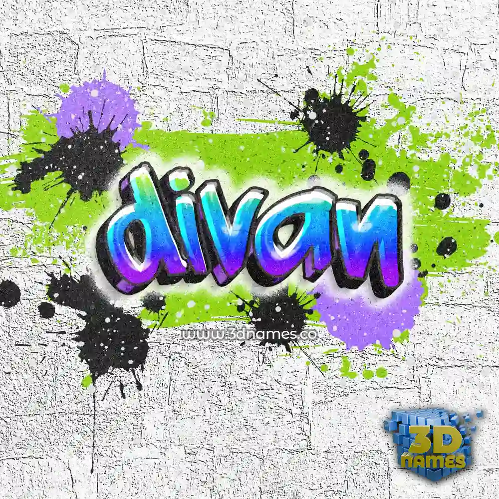 divan in Graffiti Grunge style - 3D name wallpaper