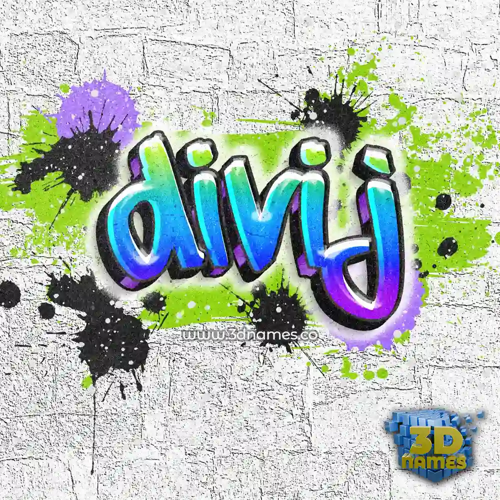 divij in Graffiti Grunge style - 3D name wallpaper