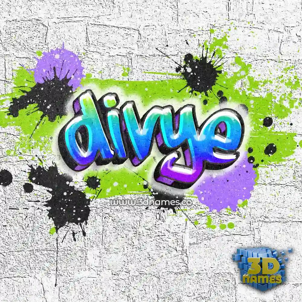 divye in Graffiti Grunge style - 3D name wallpaper