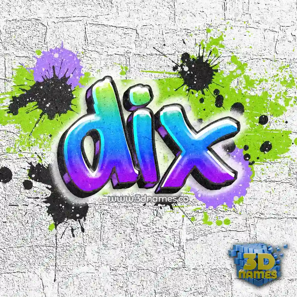 dix in Graffiti Grunge style - 3D name wallpaper