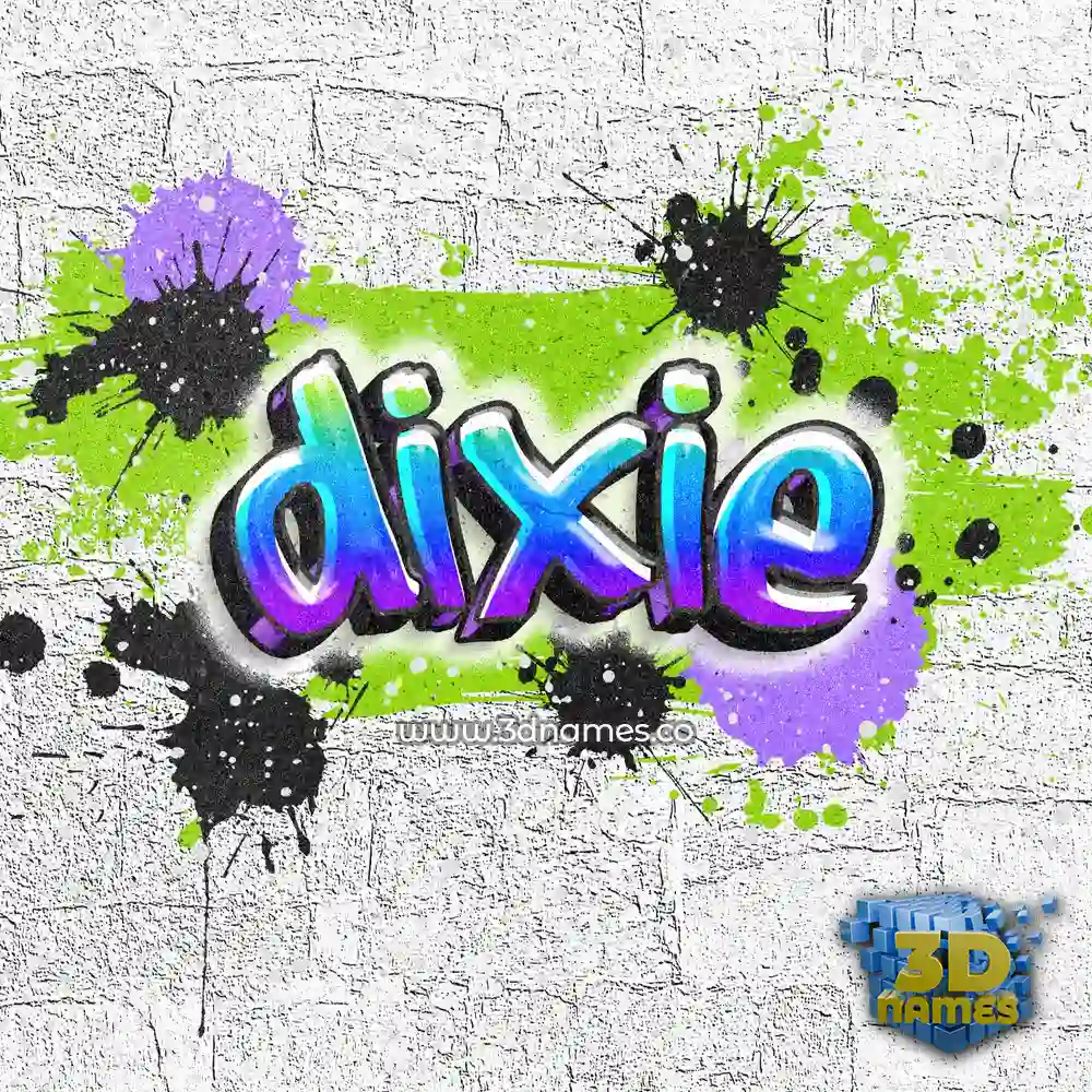 dixie in Graffiti Grunge style - 3D name wallpaper