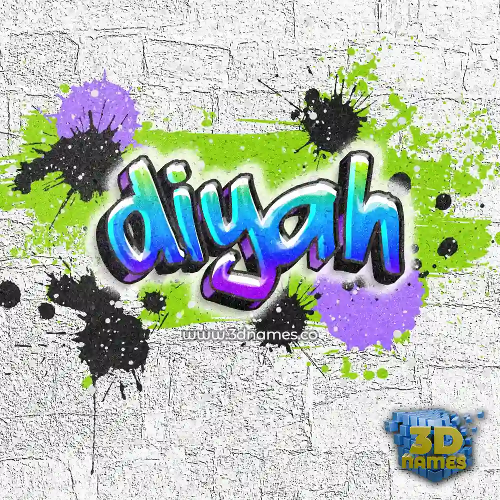 diyah in Graffiti Grunge style - 3D name wallpaper