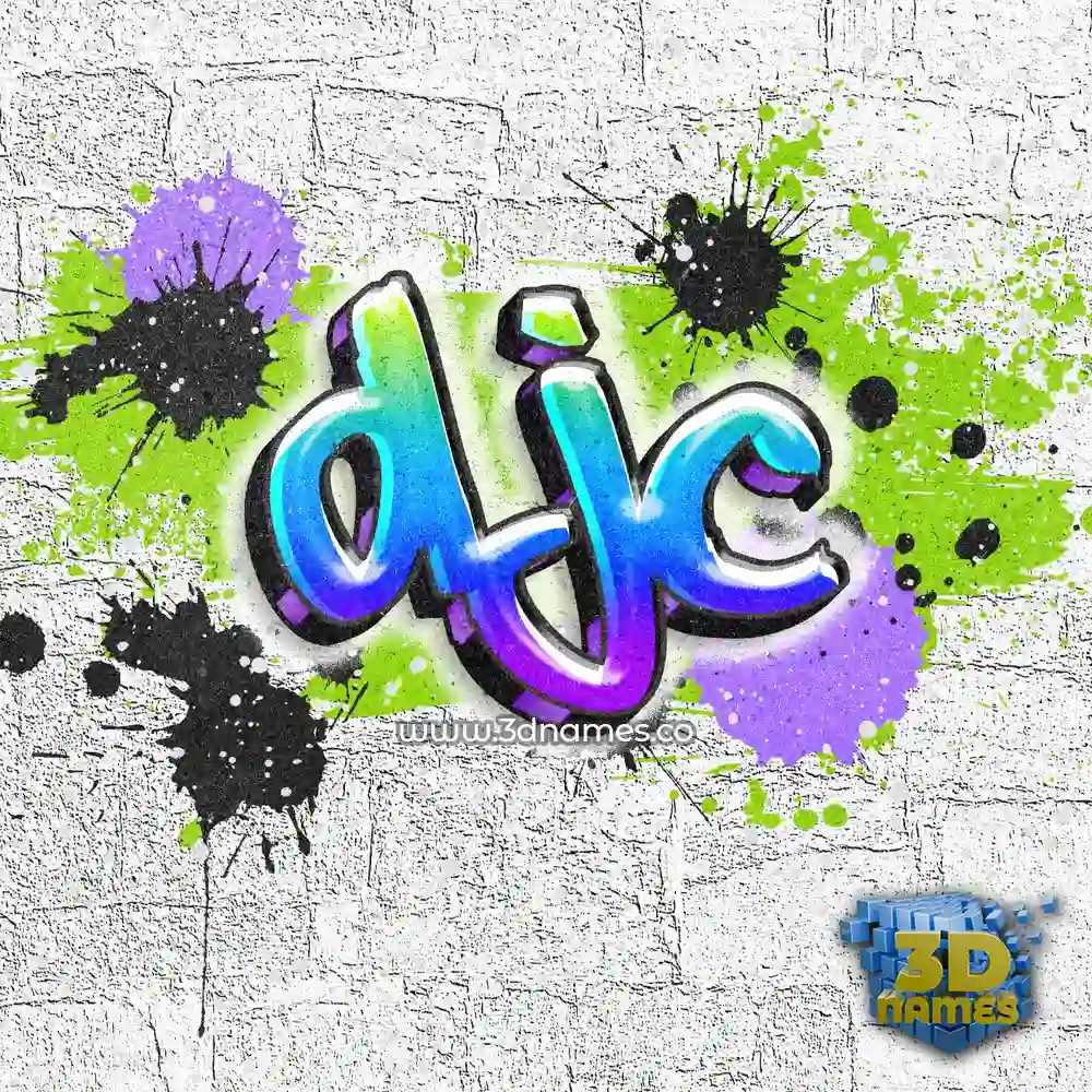 djc in Graffiti Grunge style - 3D name wallpaper