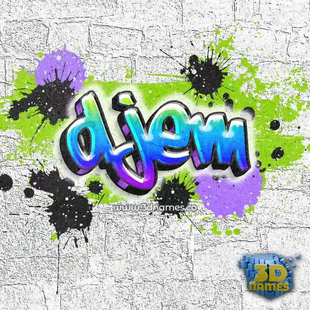 djem in Graffiti Grunge style - 3D name wallpaper