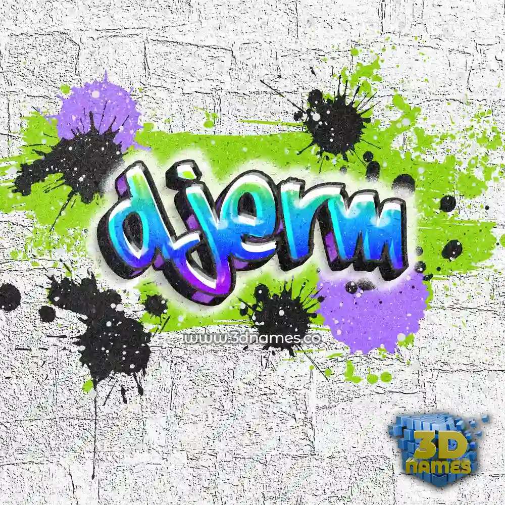 djerm in Graffiti Grunge style - 3D name wallpaper