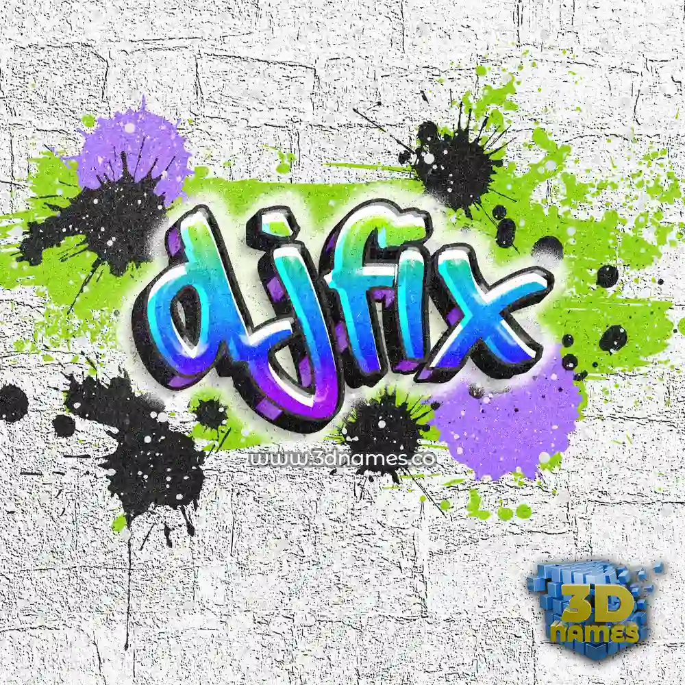 djfix in Graffiti Grunge style - 3D name wallpaper