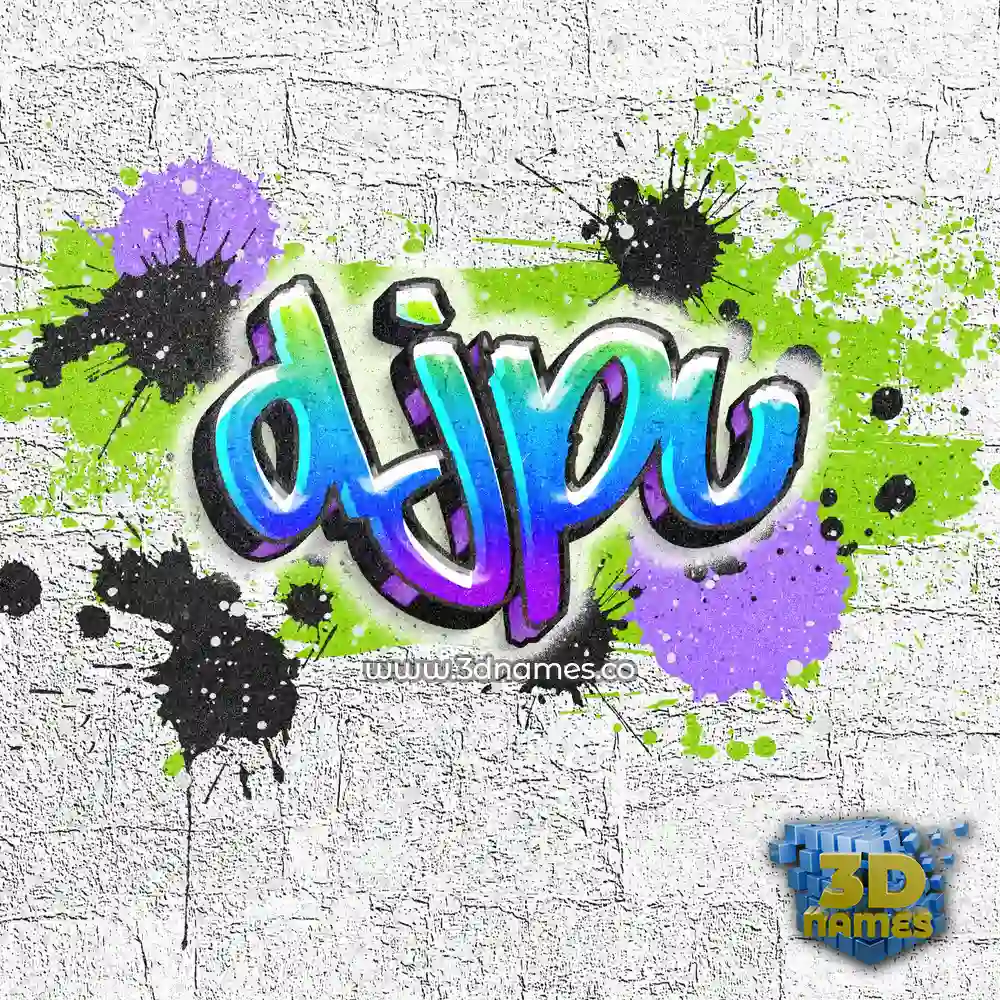 djpu in Graffiti Grunge style - 3D name wallpaper