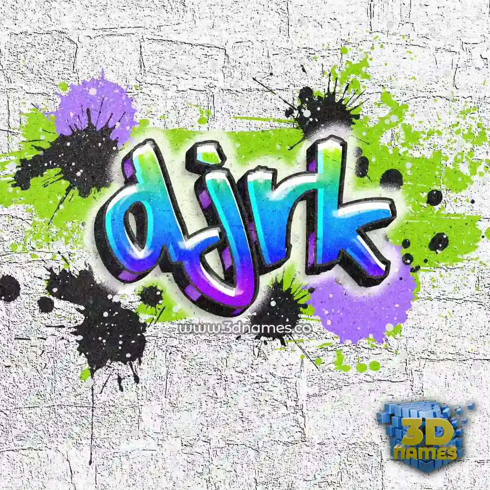 djrk in Graffiti Grunge style - 3D name wallpaper