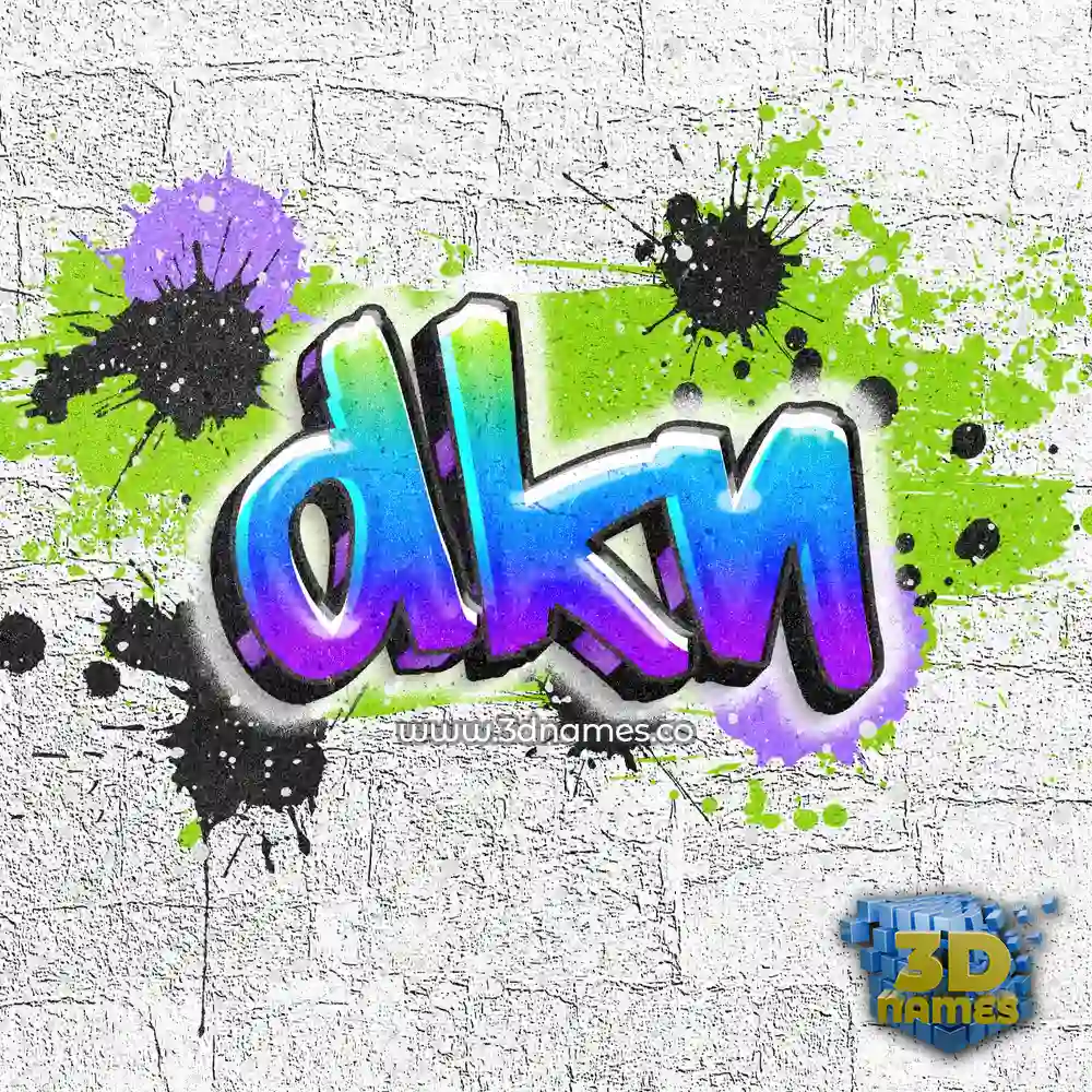 dkn in Graffiti Grunge style - 3D name wallpaper