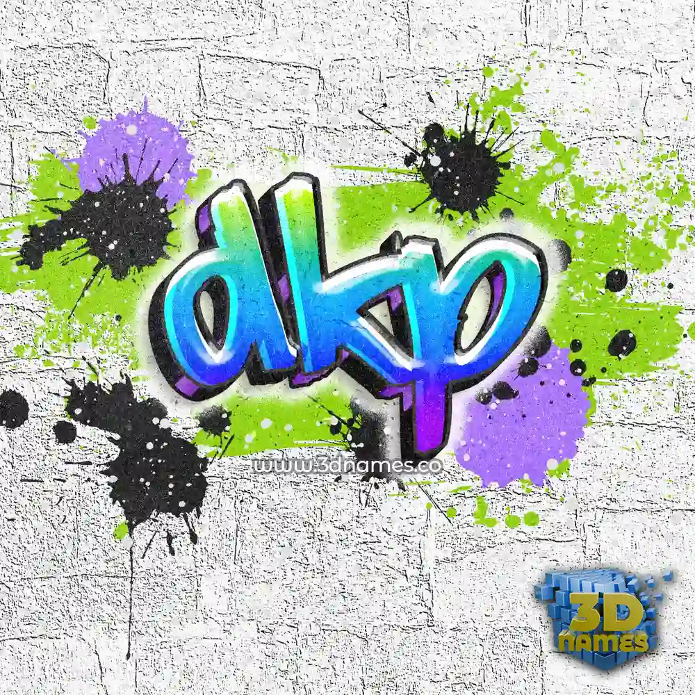 dkp in Graffiti Grunge style - 3D name wallpaper