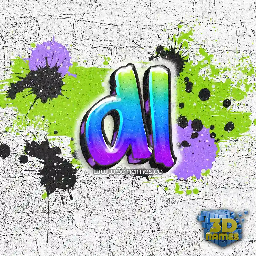 dl in Graffiti Grunge style - 3D name wallpaper