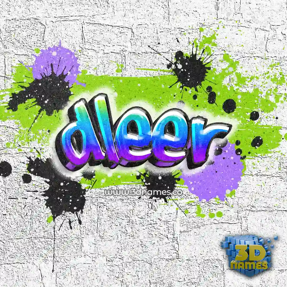 dleer in Graffiti Grunge style - 3D name wallpaper