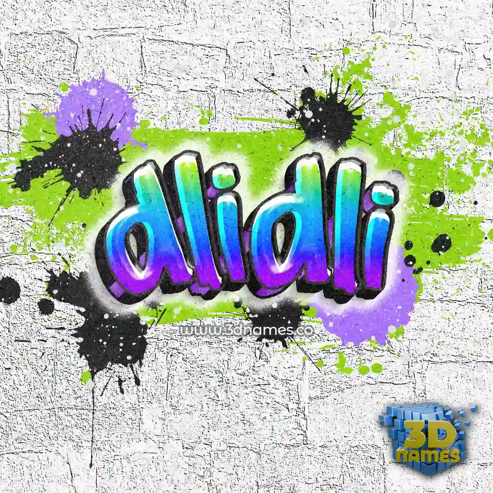 dlidli in Graffiti Grunge style - 3D name wallpaper