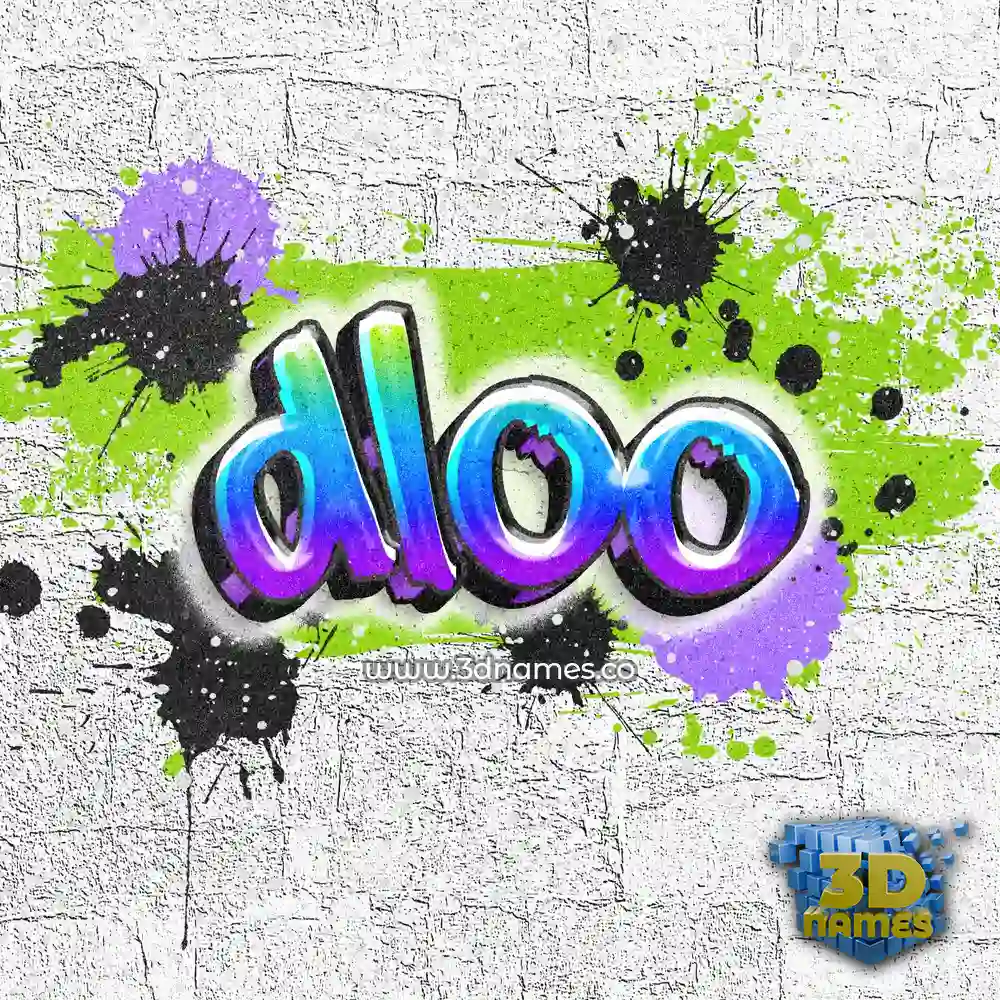 dloo in Graffiti Grunge style - 3D name wallpaper