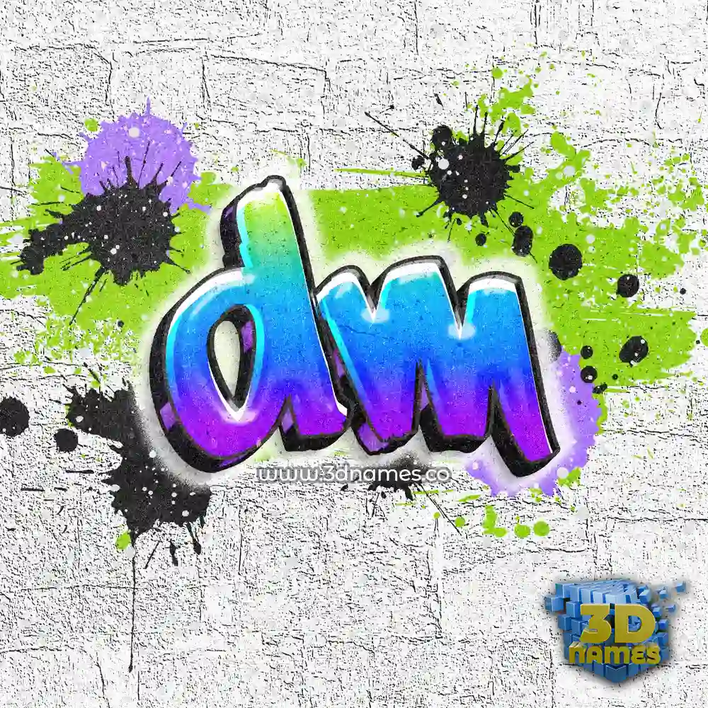 dm in Graffiti Grunge style - 3D name wallpaper