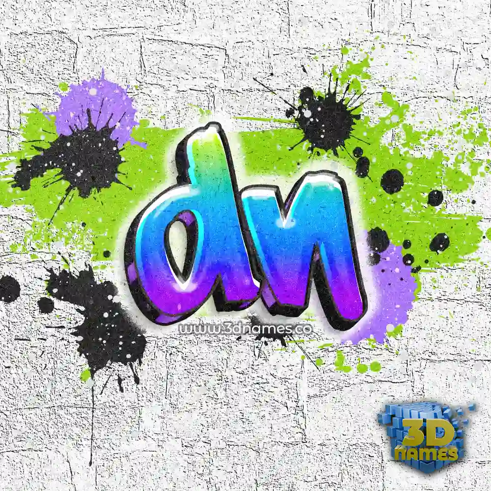 dn in Graffiti Grunge style - 3D name wallpaper
