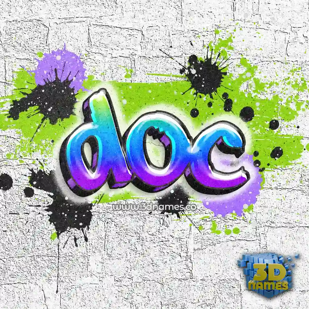 doc in Graffiti Grunge style - 3D name wallpaper