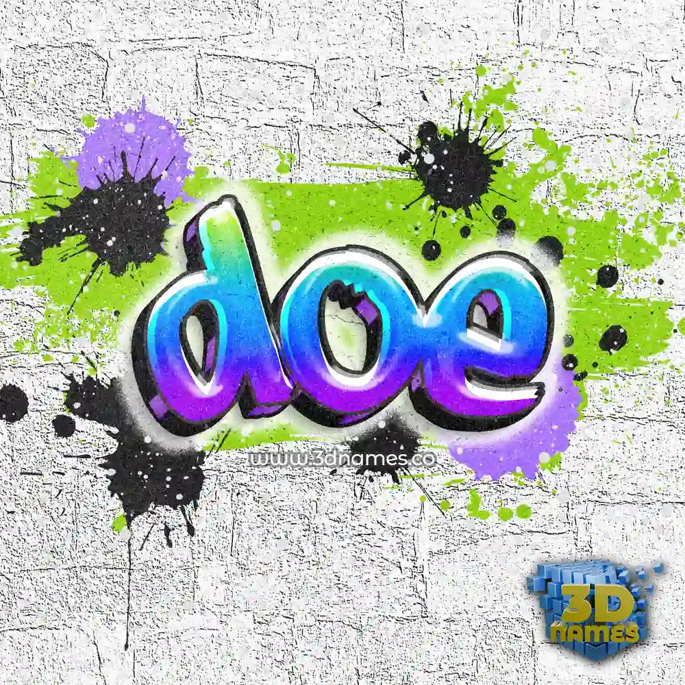 doe in Graffiti Grunge style - 3D name wallpaper