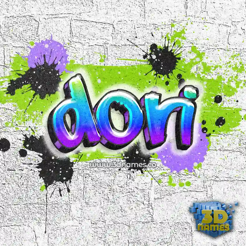 dori in Graffiti Grunge style - 3D name wallpaper