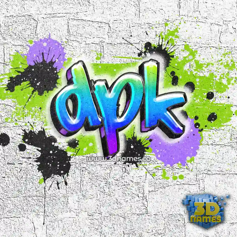 dpk in Graffiti Grunge style - 3D name wallpaper