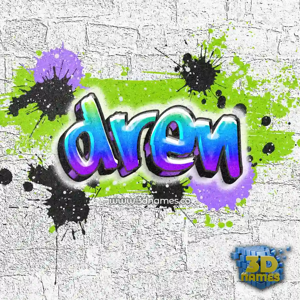 dren in Graffiti Grunge style - 3D name wallpaper