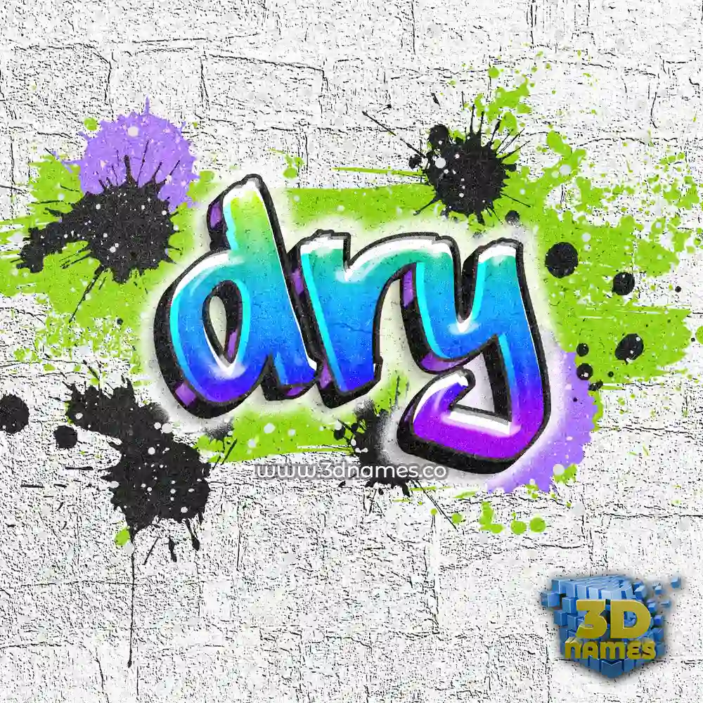 dry in Graffiti Grunge style - 3D name wallpaper