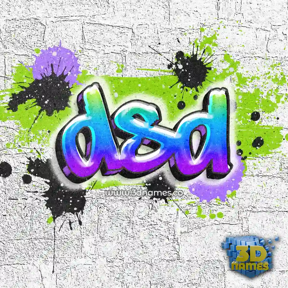 dsd in Graffiti Grunge style - 3D name wallpaper