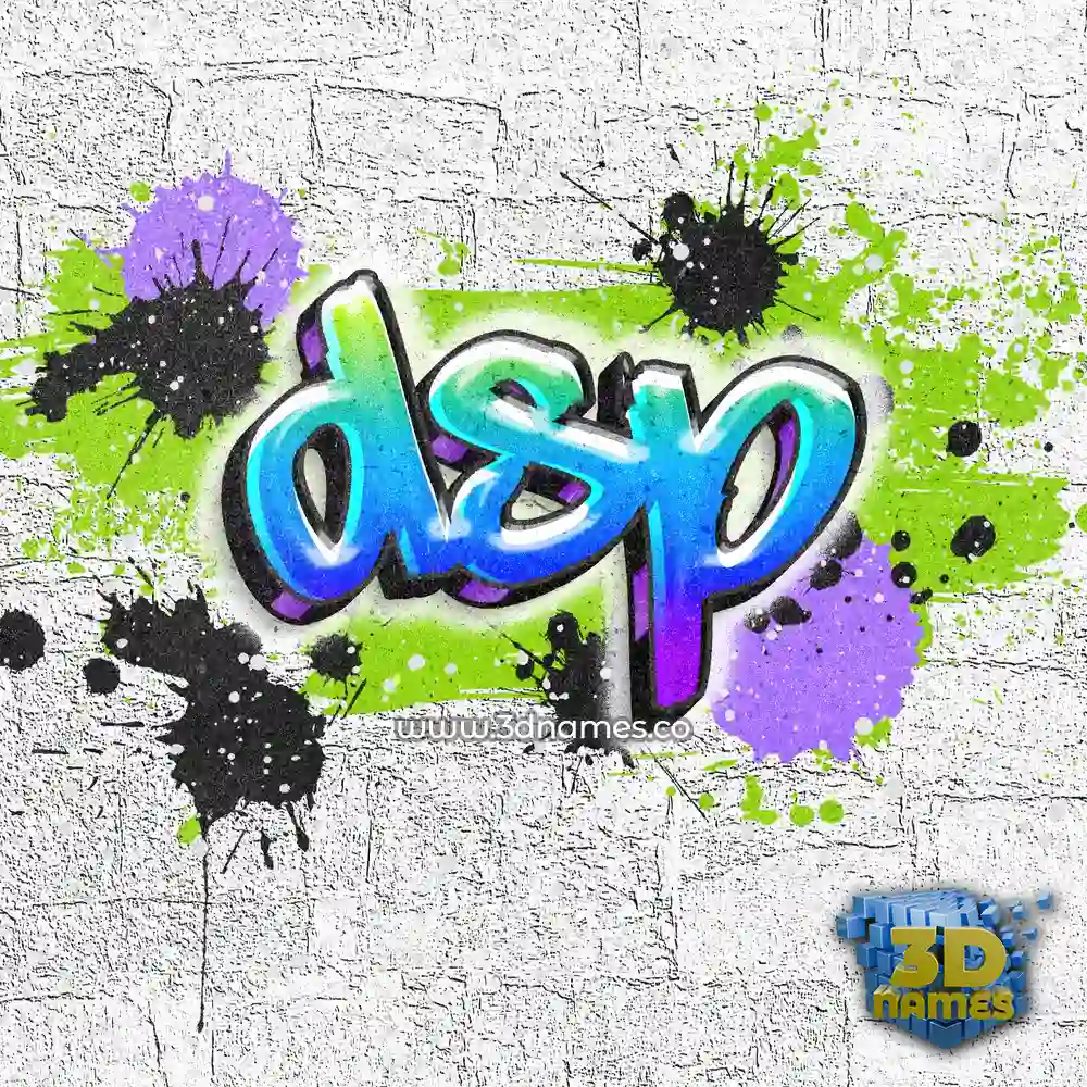 dsp in Graffiti Grunge style - 3D name wallpaper
