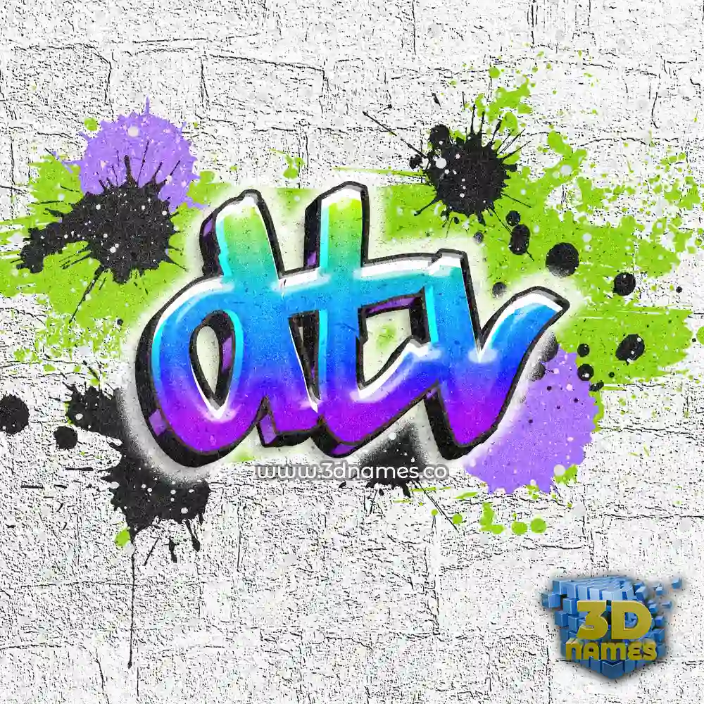 dtv in Graffiti Grunge style - 3D name wallpaper