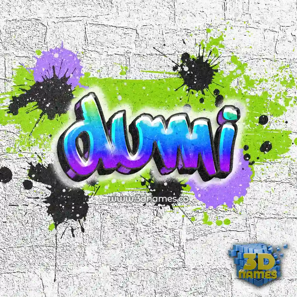 dumi in Graffiti Grunge style - 3D name wallpaper