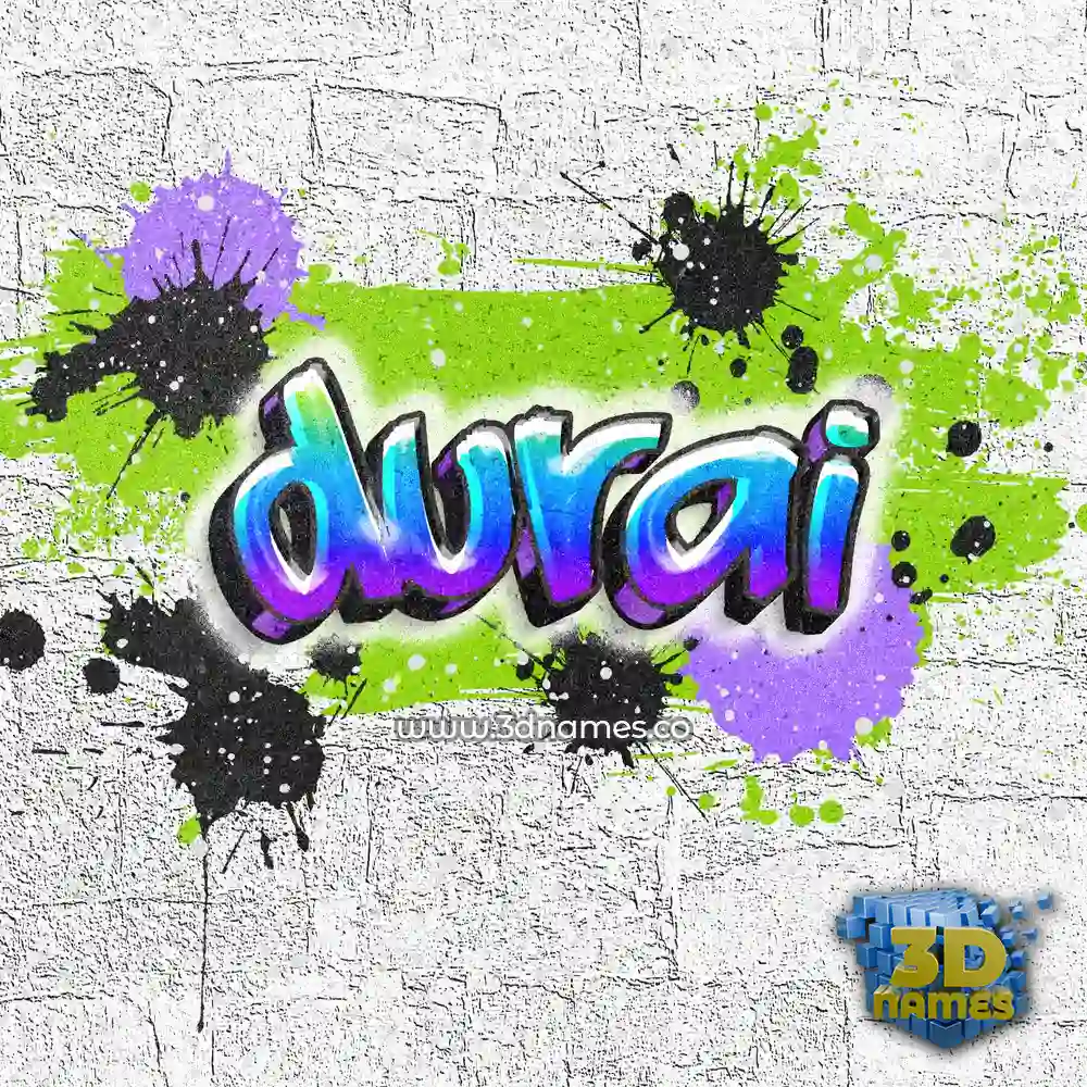 durai in Graffiti Grunge style - 3D name wallpaper