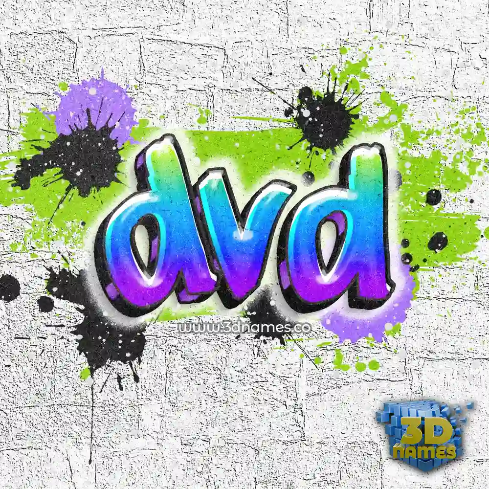 dvd in Graffiti Grunge style - 3D name wallpaper