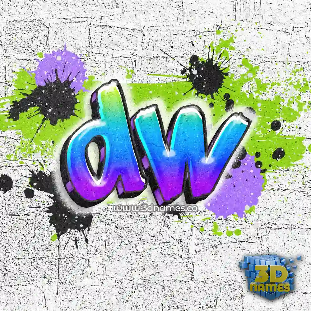 dw in Graffiti Grunge style - 3D name wallpaper