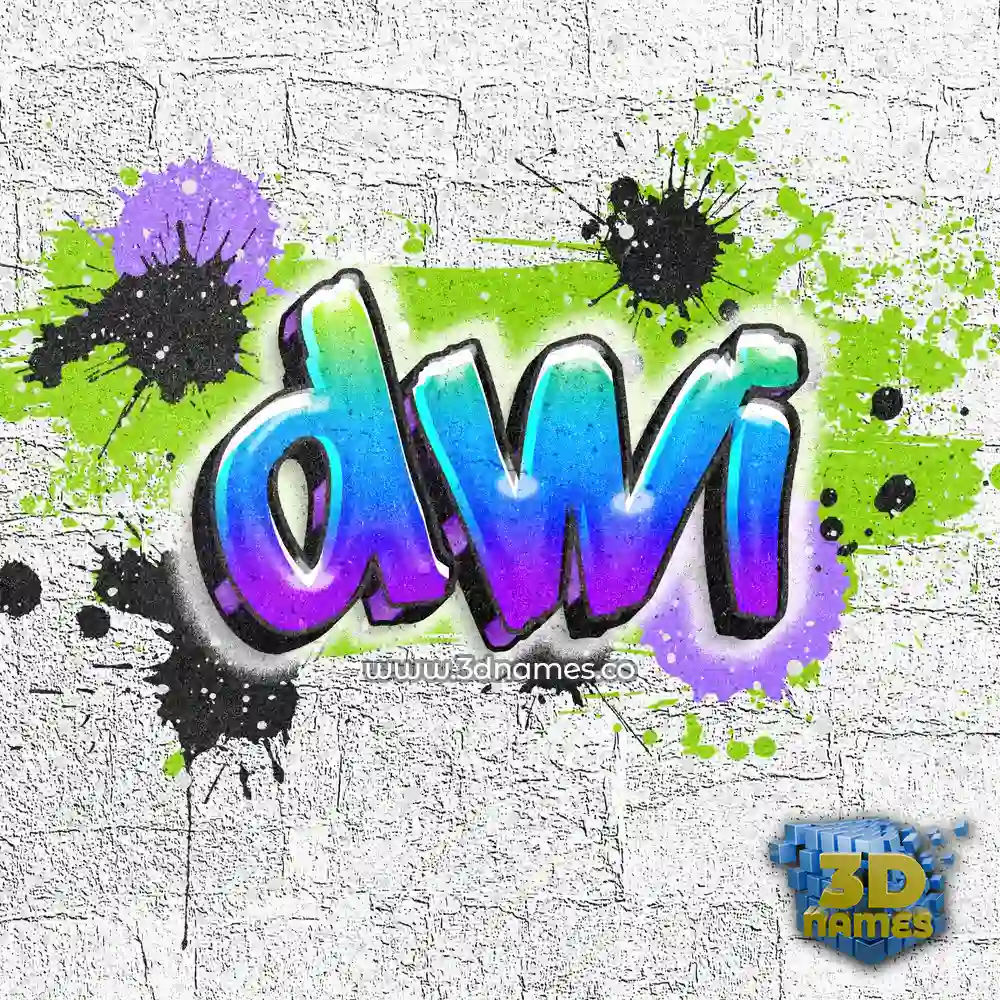 dwi in Graffiti Grunge style - 3D name wallpaper
